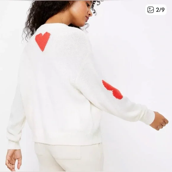 Lou & Grey For Loft Soft Heart Sweater Oversized Wool Blend Size XS - Picture 2 of 9